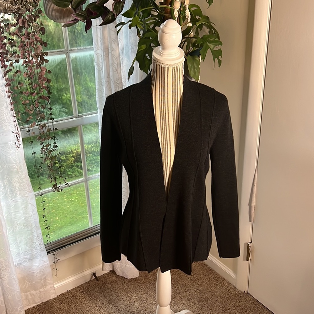 Eileen Fisher Open Front Rayon Cardigan Navy - Size Small